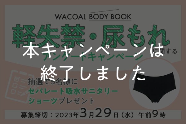 「軽失禁・尿もれ」に関するアンケートにご協力ください